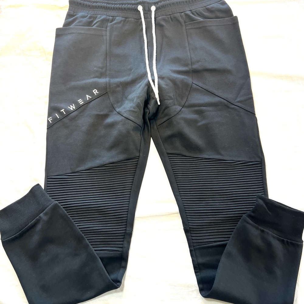 Sweatpants Men's Black Jogger Pants by Fitwear Small
